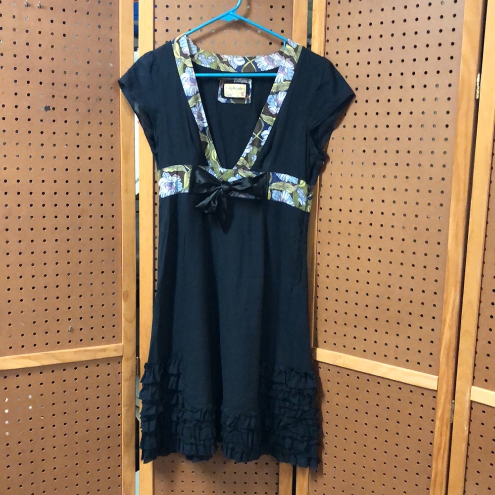 Free People Black Dress with Floral Accents - Picture 8 of 12